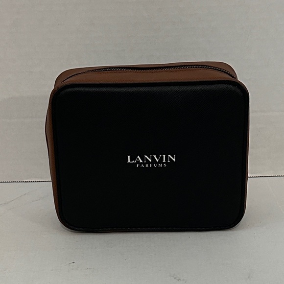 Lanvin Black and Brown Toiletry Bag - Picture 1 of 14